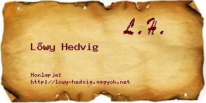 Lőwy Hedvig névjegykártya